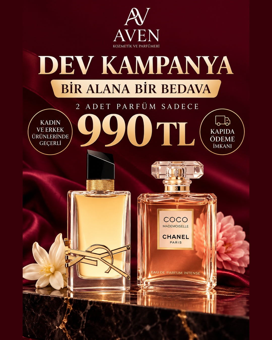 Bir Alana Bir Bedava Kadın Parfüm Paketi | 2 Parfüm 990 TL
